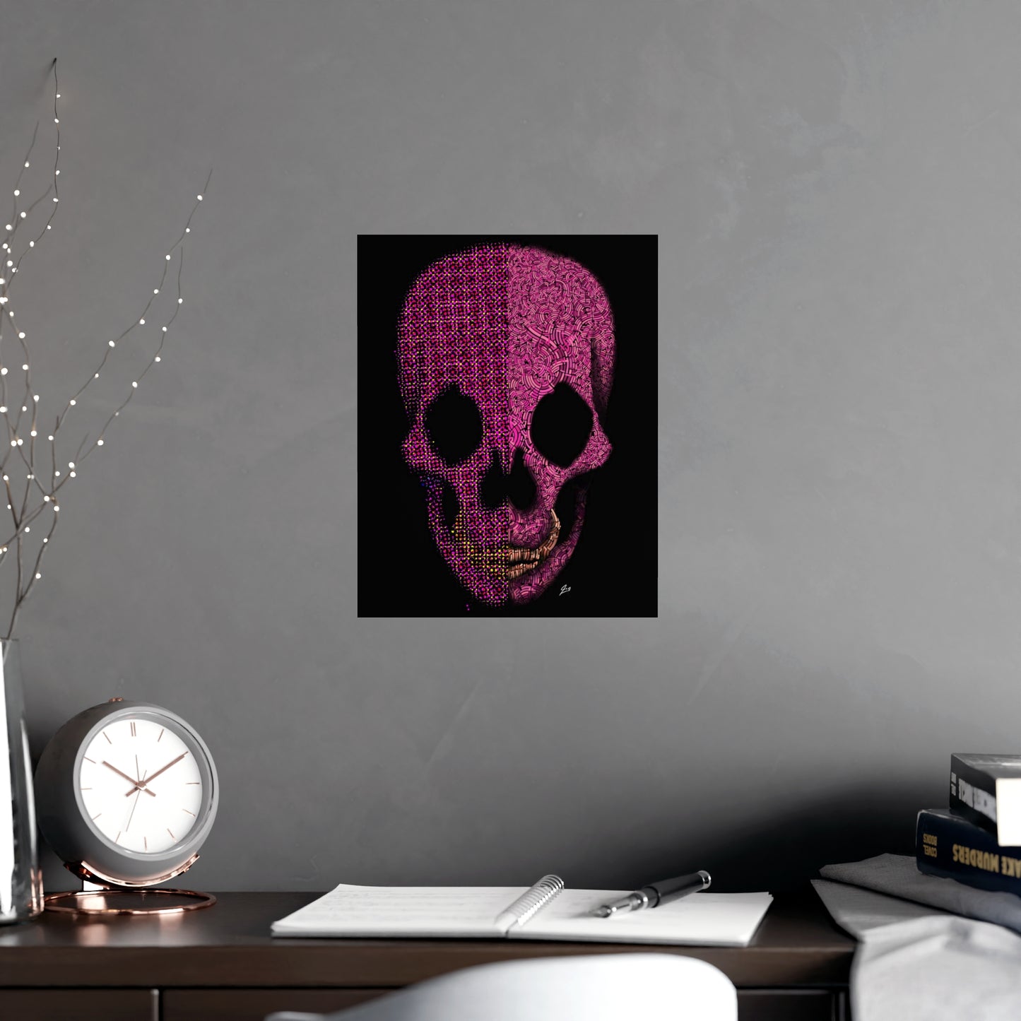 Pink Skull Design Vertical and Horizontal Matte Posters