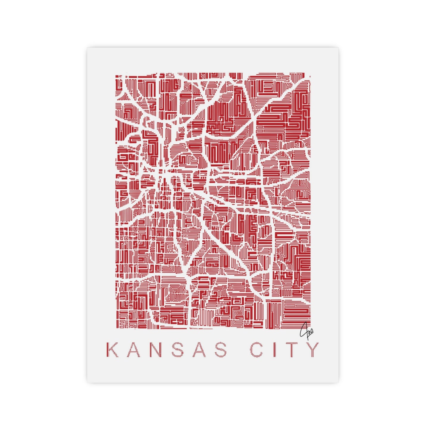 Something For KC Red And White Designed Vertical and Horizontal Matte Posters