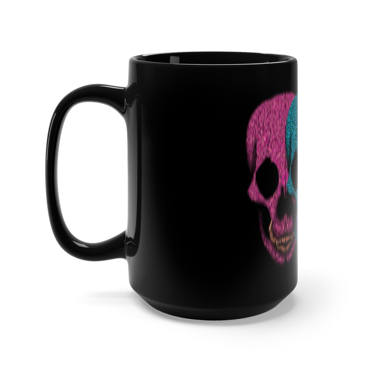 Tri Skull Design Black Mug 15oz