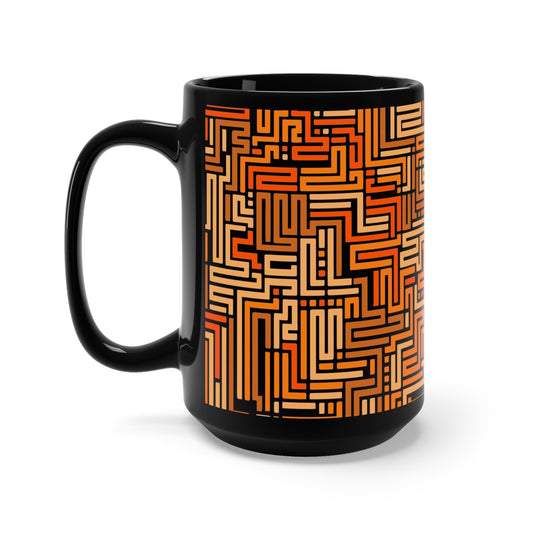 Shades of Orange Black Mug 15oz