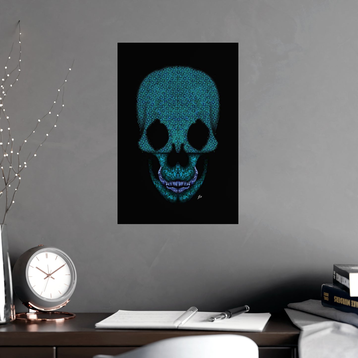 Blue Skull Design Vertical and Horizontal Matte Posters