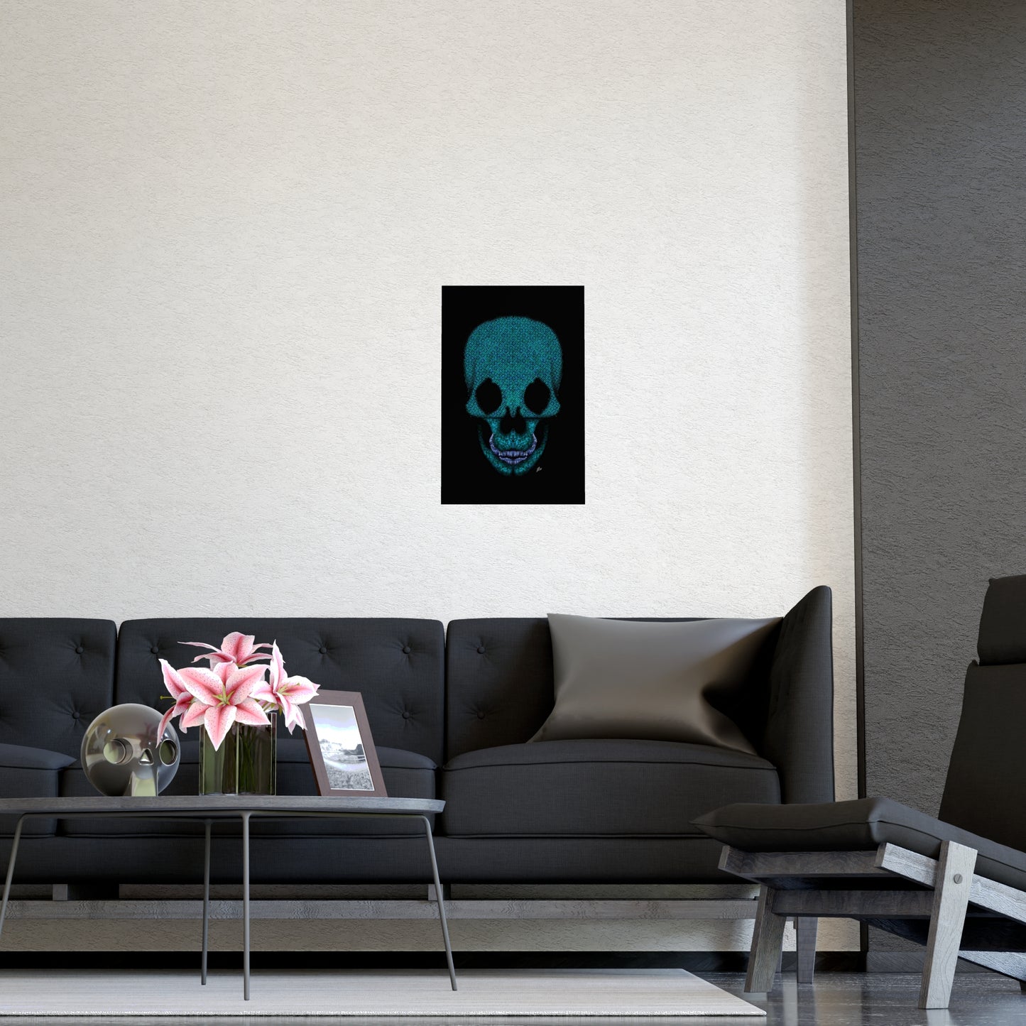 Blue Skull Design Vertical and Horizontal Matte Posters