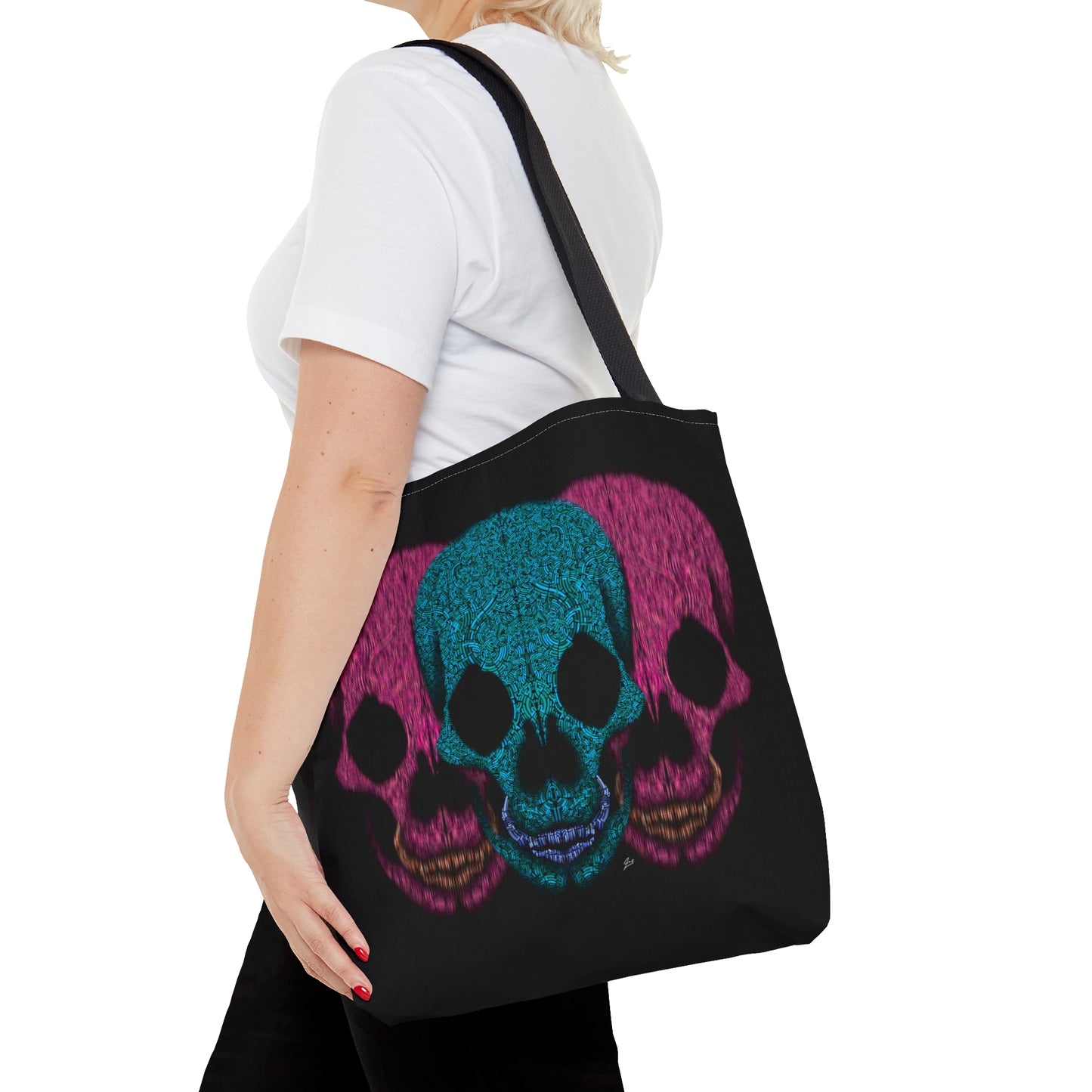 Tri Skull Design Tote Bag (AOP)