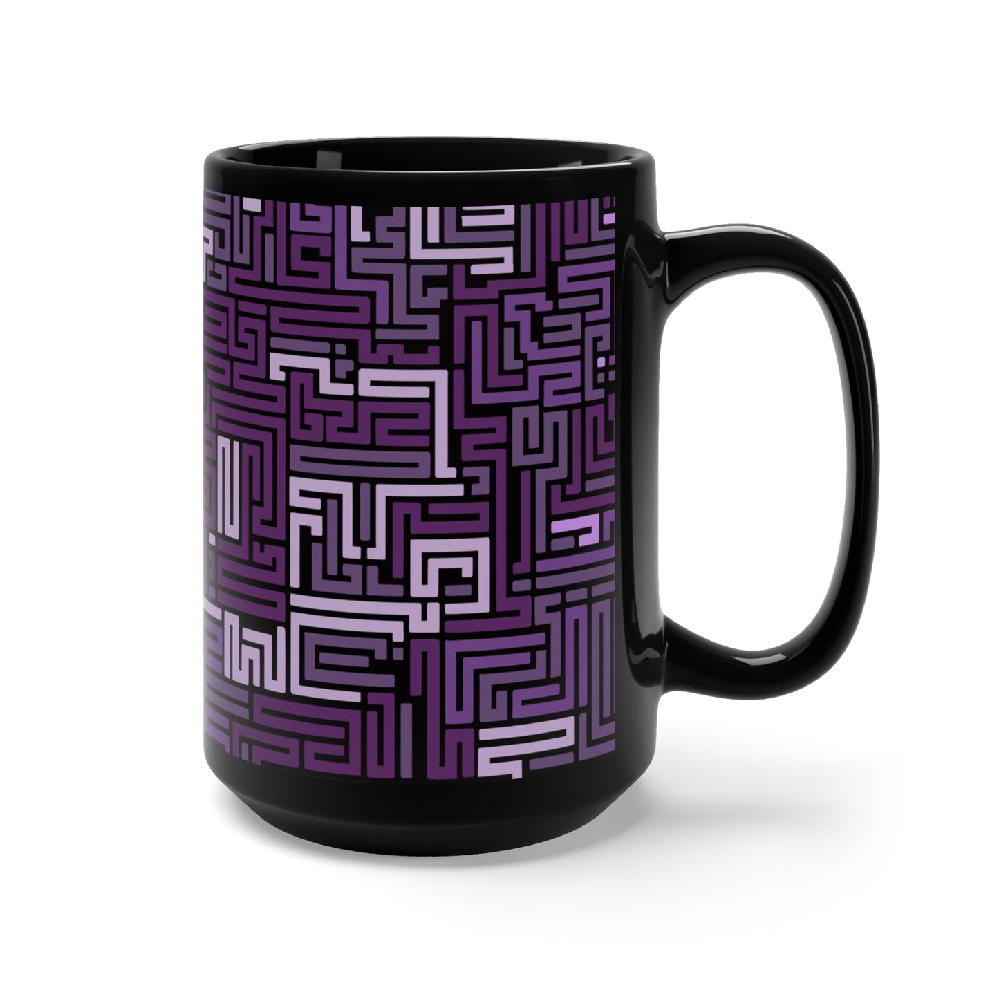Shades of Purple Black Mug 15oz