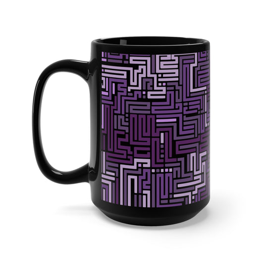 Shades of Purple Black Mug 15oz
