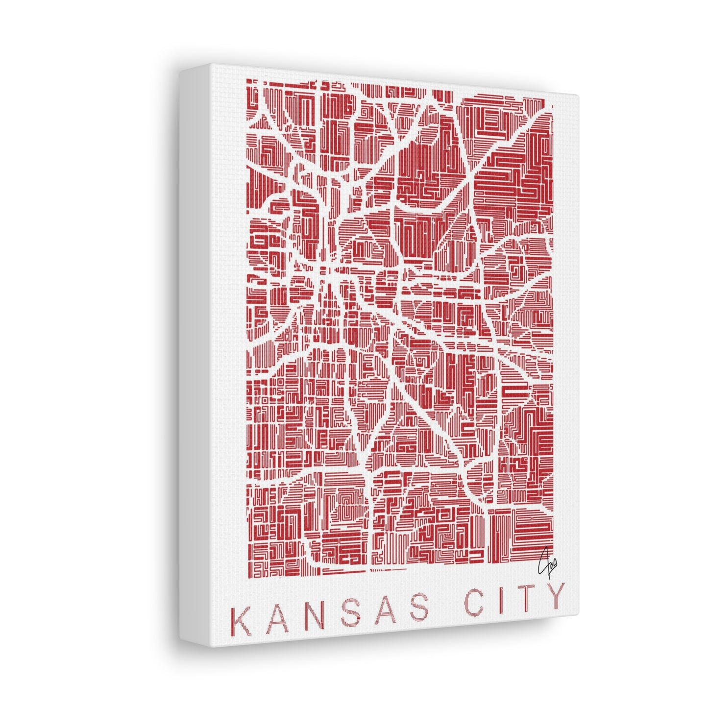 Something For KC Red And White Designed Gallery Wrapped Canvas