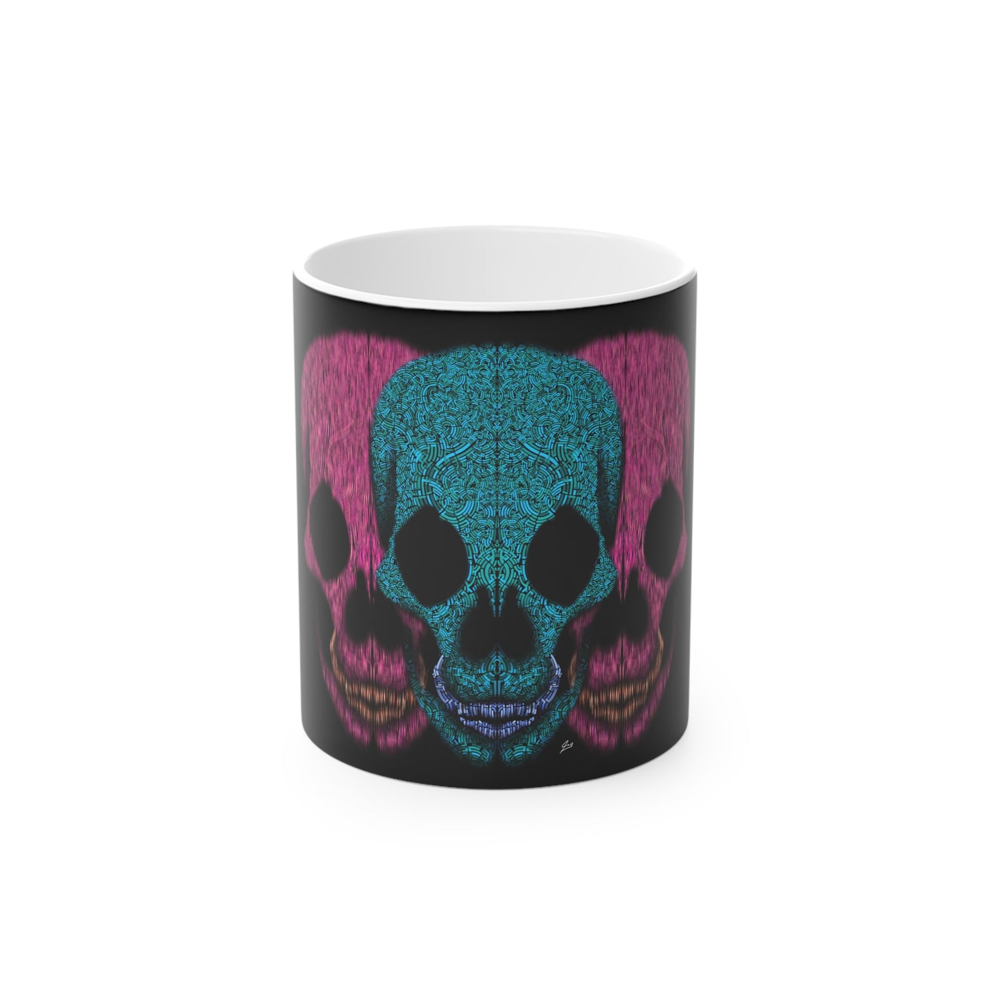 Skull Design Color Altering Magic Mug