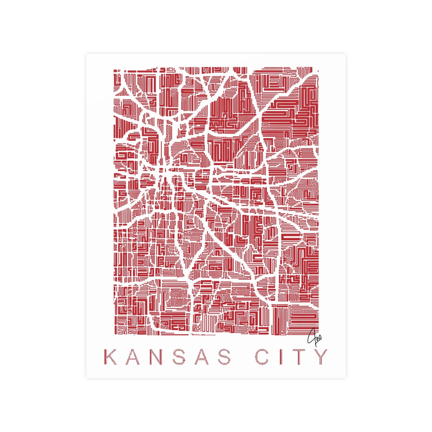 Something For KC Red And White Designed Vertical and Horizontal Matte Posters