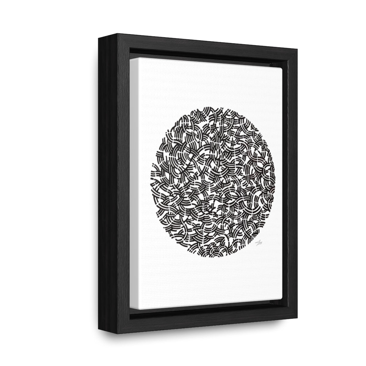 Black Circle Design Gallery Canvas Wraps, Vertical Frame