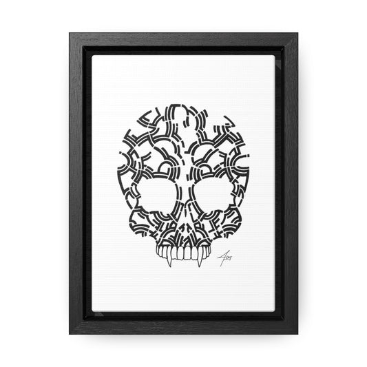 Black Line Skull Design Gallery Canvas Wraps, Vertical Frame