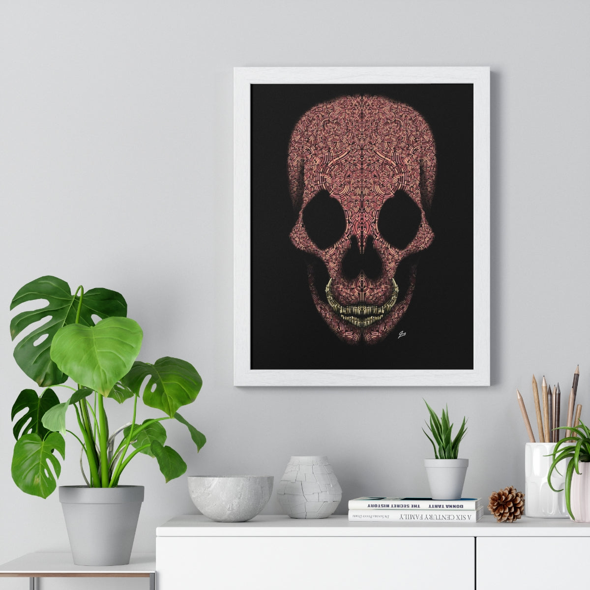 Digital Skull Design Premium Framed Vertical Poster