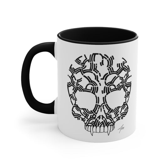 Black Skull Design Black Accent Mug