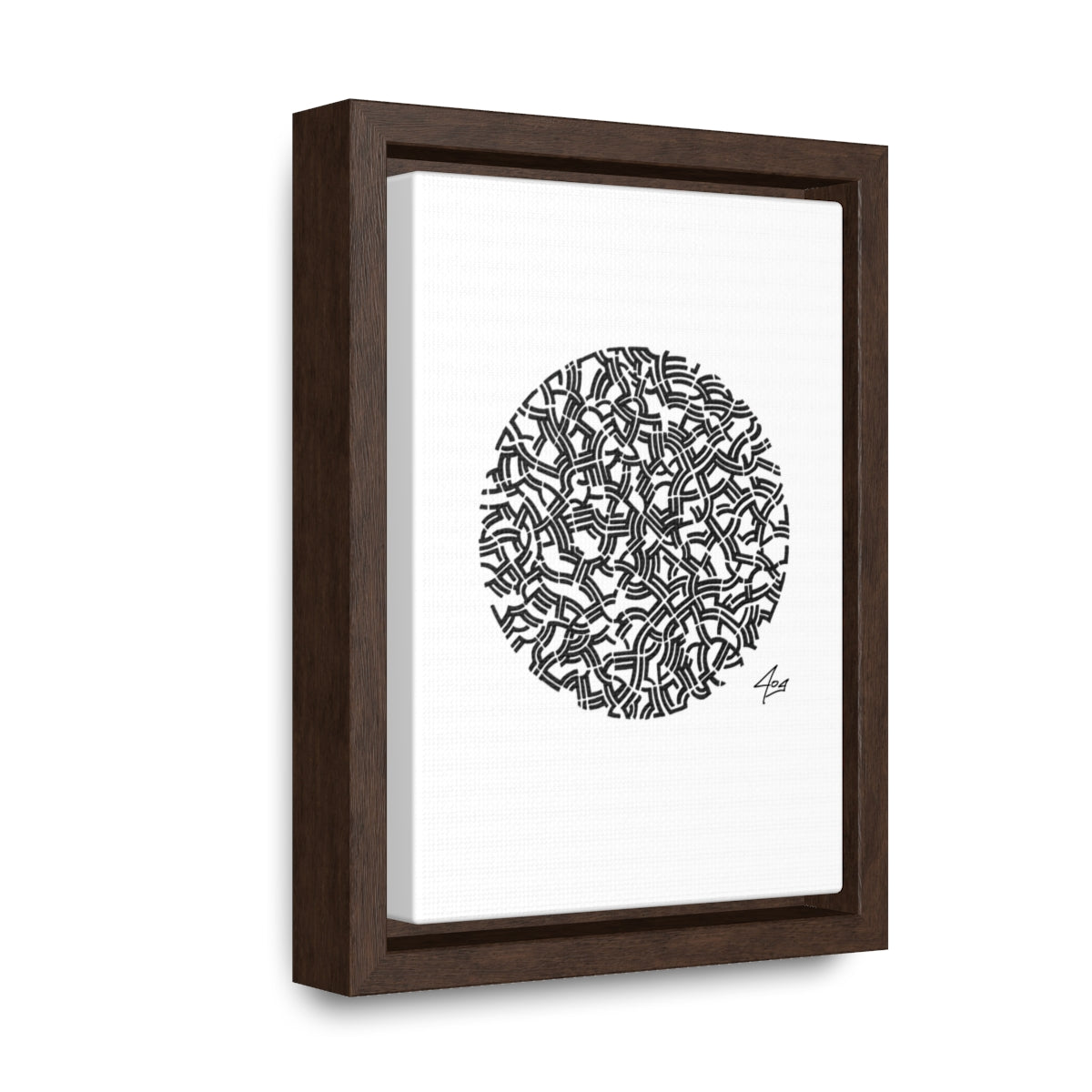 Small Black Free-Hand Line Design Gallery Canvas Wraps, Vertical Frame